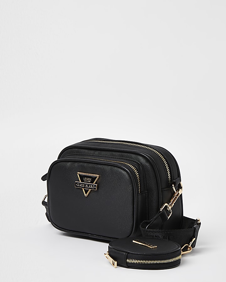 Black RI branded cross body bag