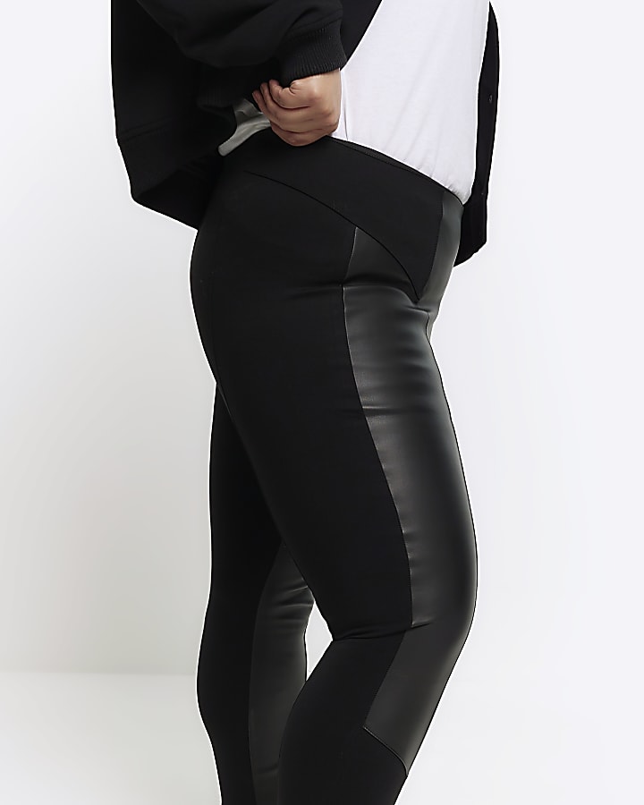 Plus black faux leather leggings