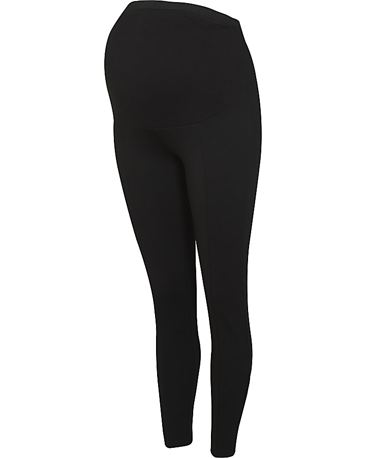 Black high waisted ponte maternity leggings
