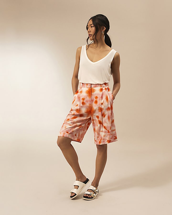 Pink RI Studio tie dye bermuda shorts
