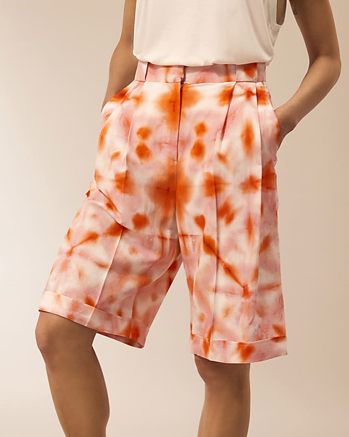 Pink RI Studio tie dye bermuda shorts