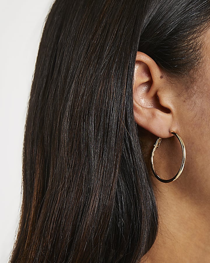 Gold hoop earrings multipack