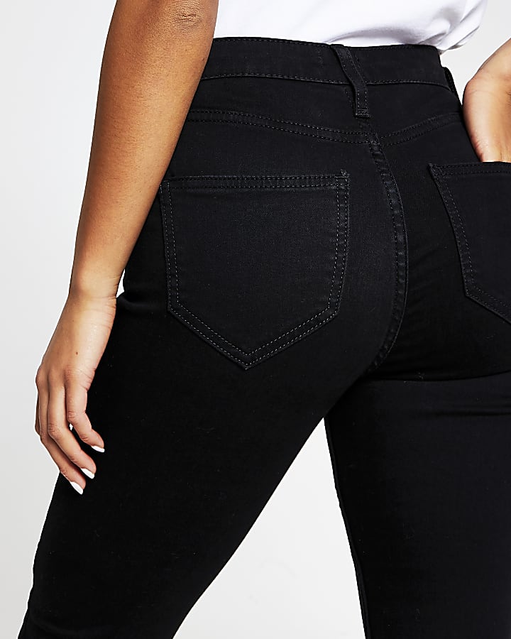 Petite Black High Rise Skinny Black Jeans