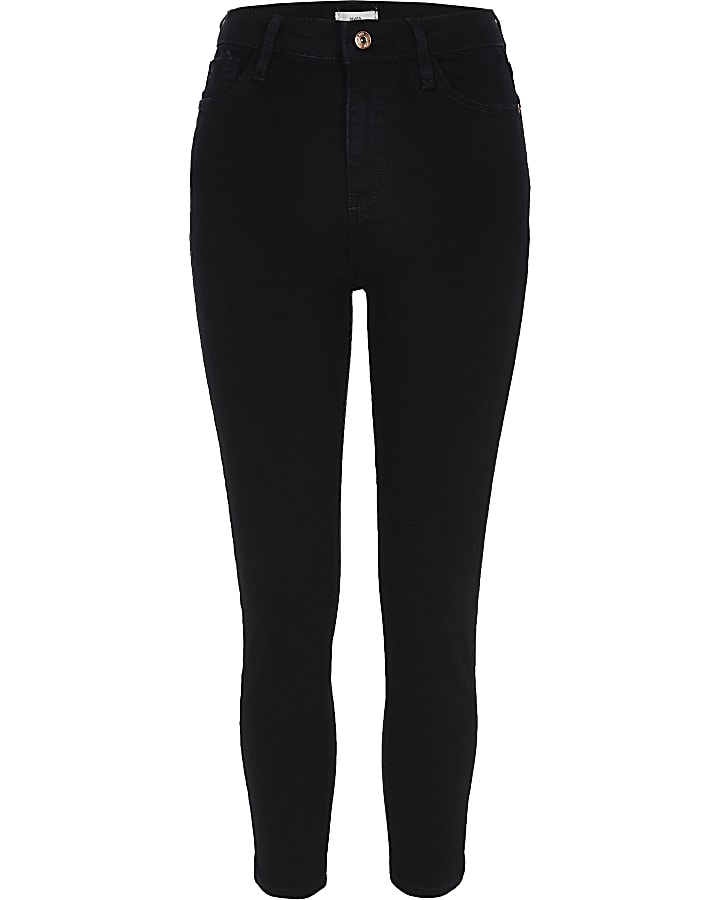 Petite Black High Rise Skinny Black Jeans