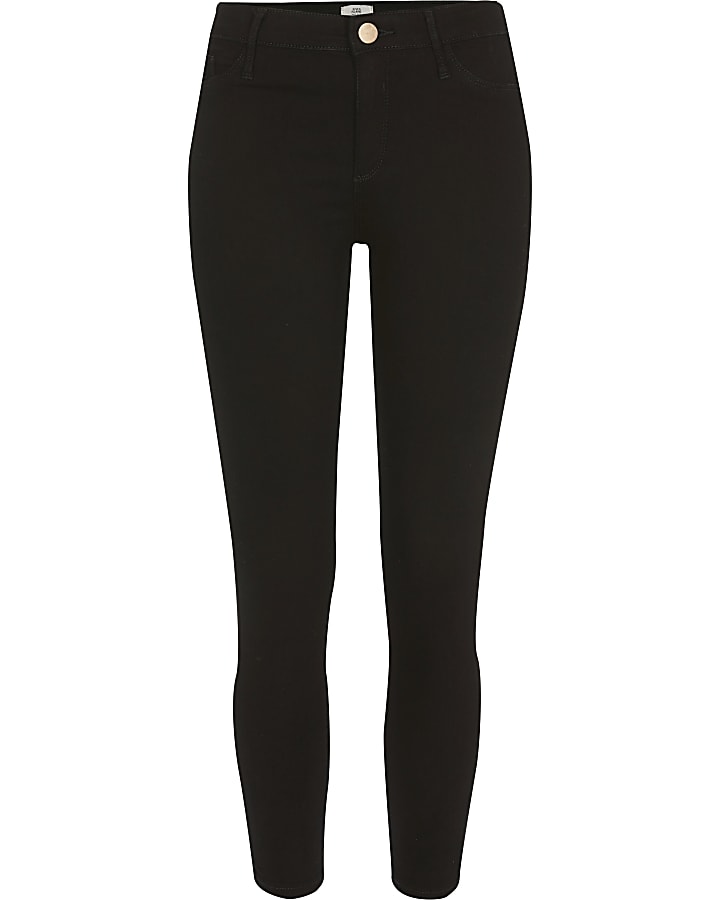 Petite black Molly mid rise skinny jeans