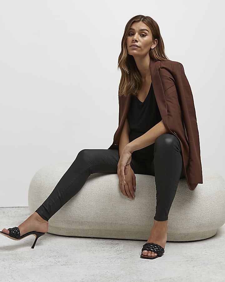 Black Molly coated maternity skinny jeans