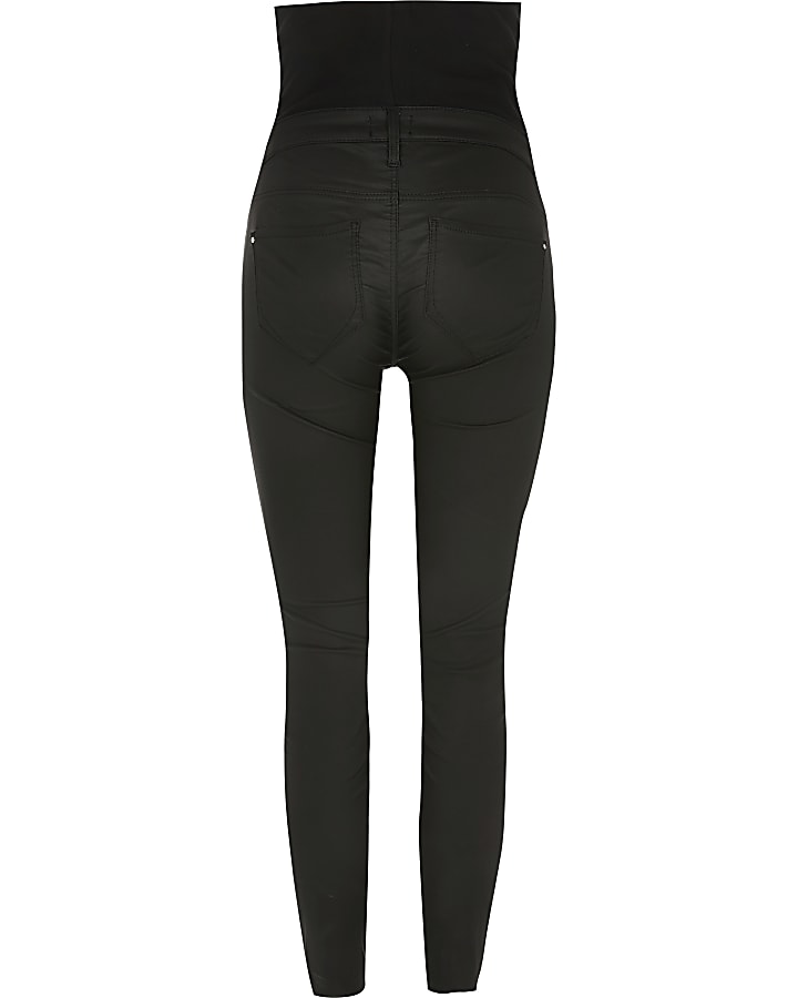 Black Molly coated maternity skinny jeans