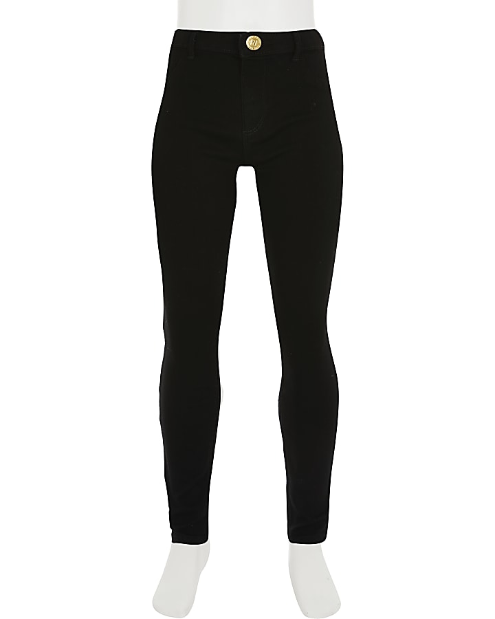Girls black Molly mid rise jeggings