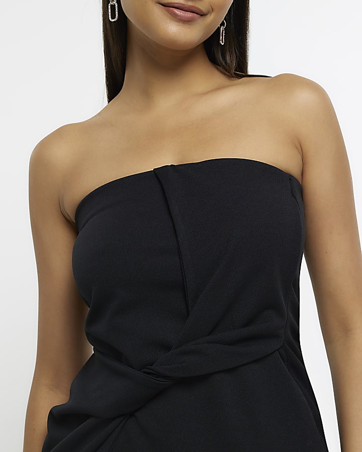 Black twist detail bandeau top