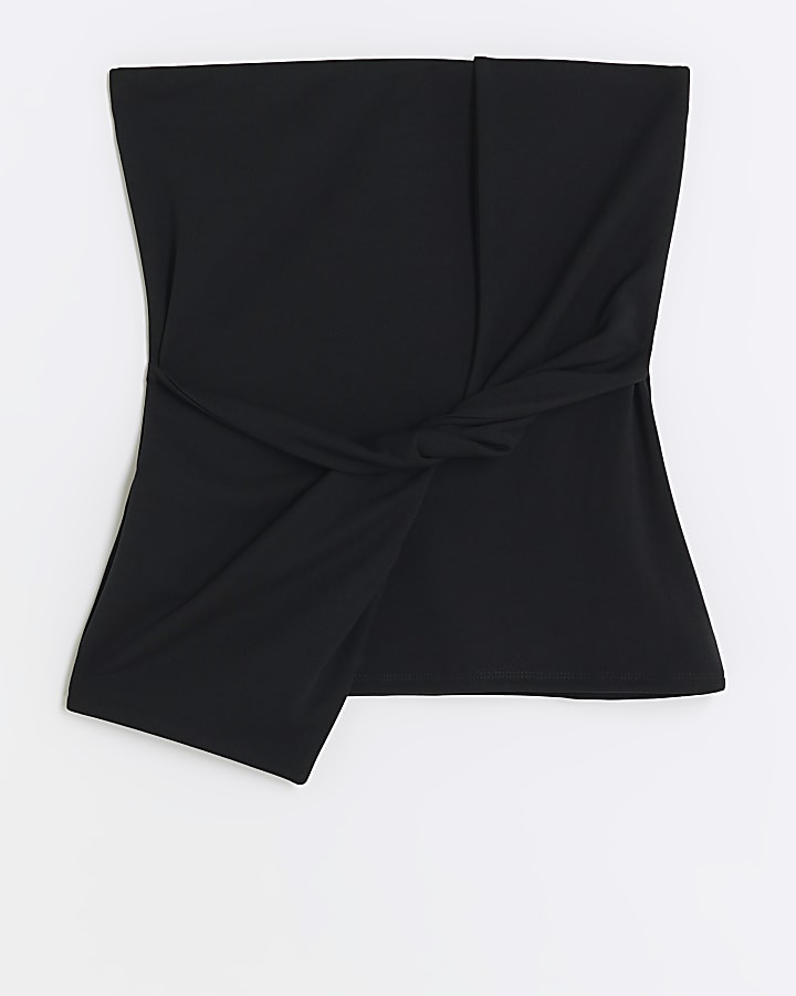 Black twist detail bandeau top