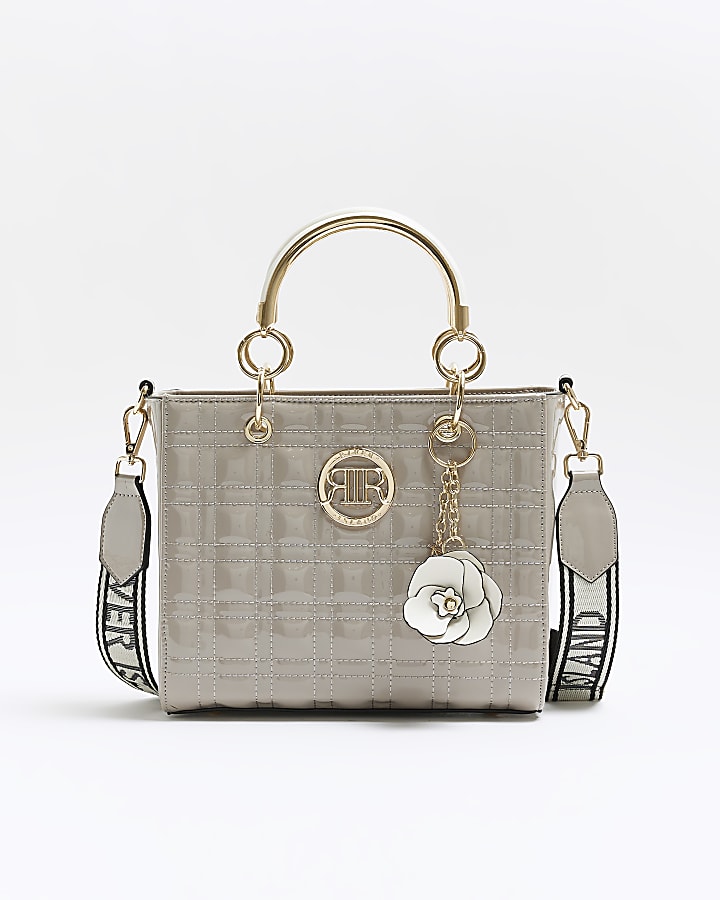 River island grey tote bag online