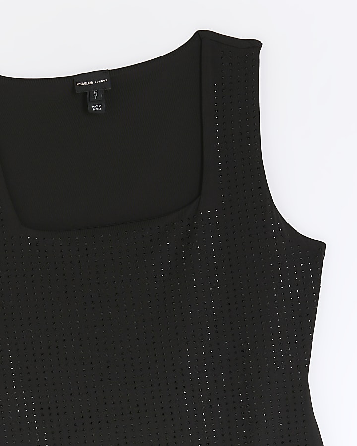 Black diamante bodysuit