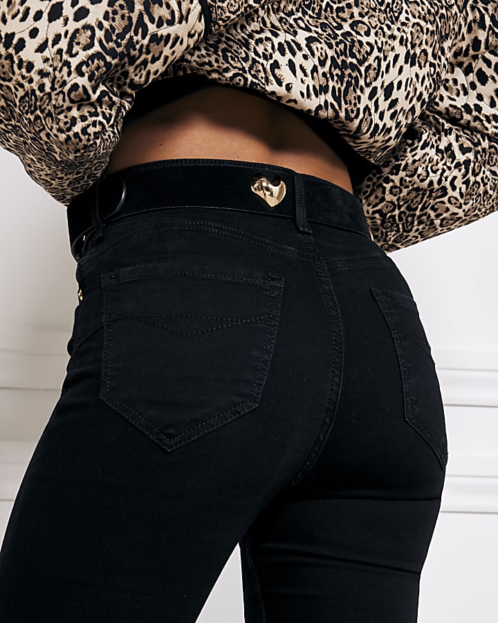 Black high waisted bum sculpt skinny jeans