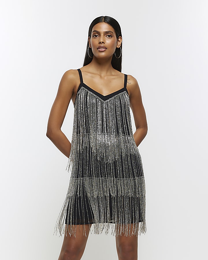 Fringe dress river island hotsell