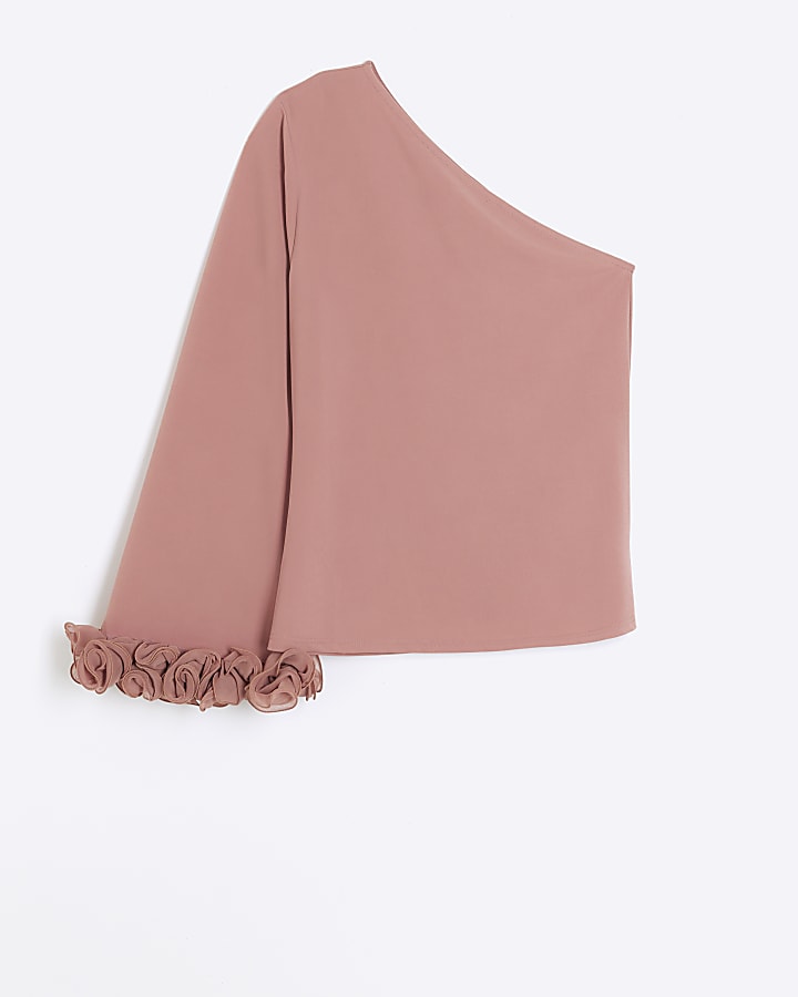 Pink one shoulder top