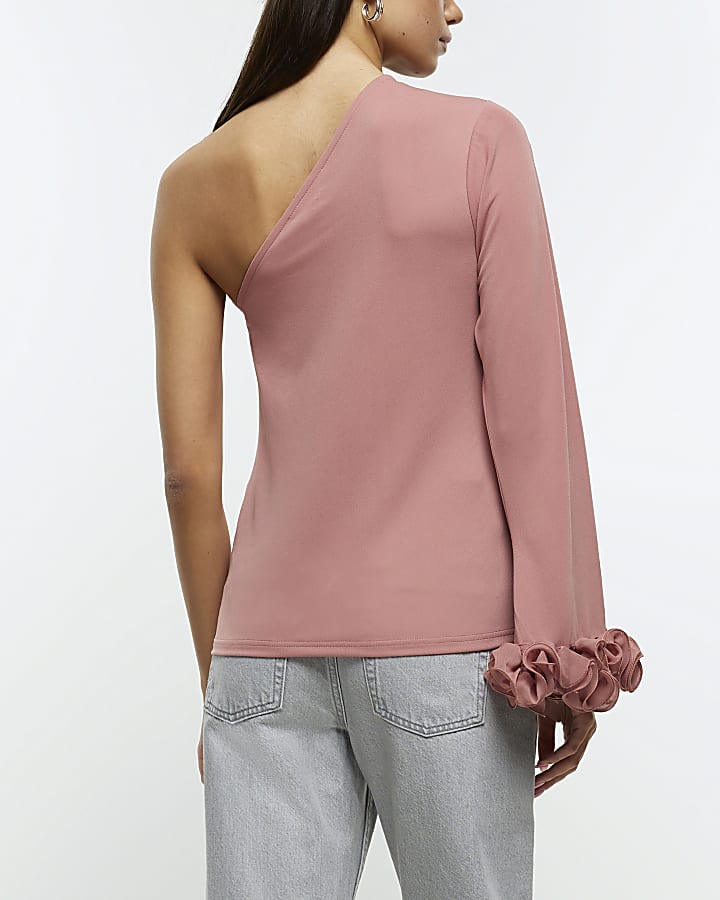 Pink one shoulder top