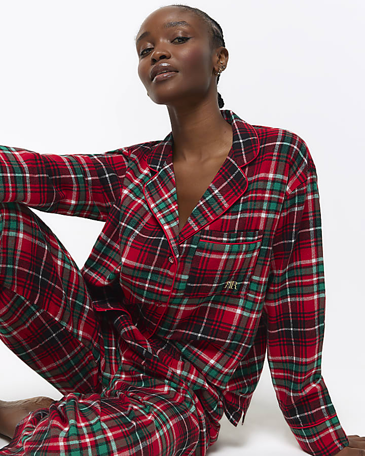 Red check pyjama shirt