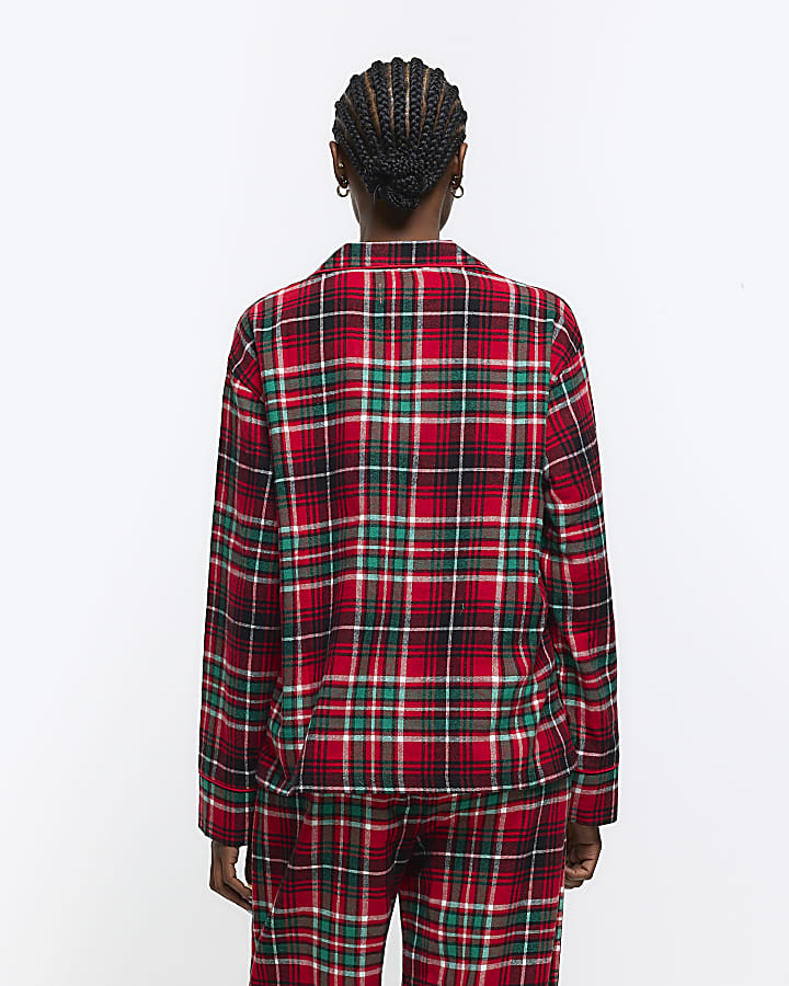 Red check pyjama shirt