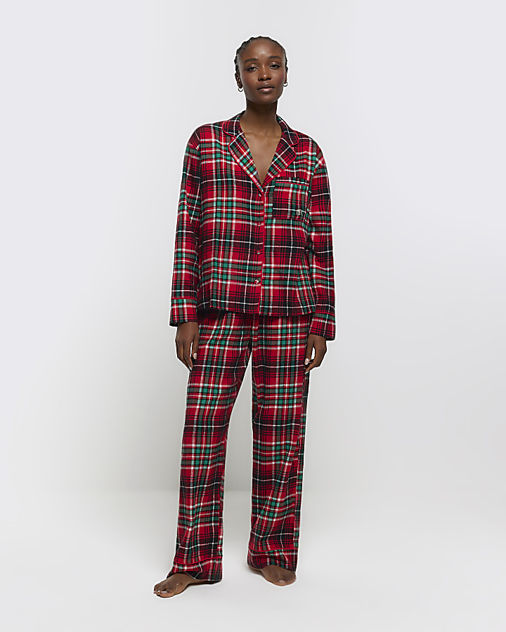 Red check pyjama shirt