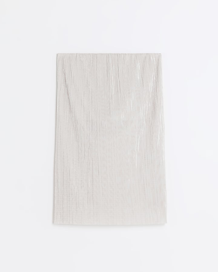 Cream plisse cowl back bandeau top