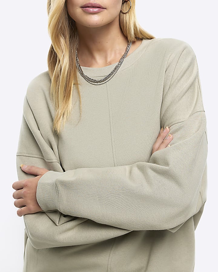 Khaki oversized sweatshirt