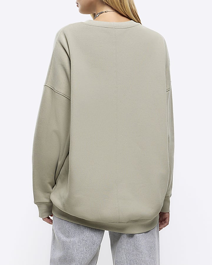 Khaki oversized sweatshirt