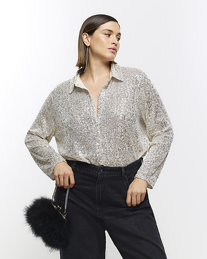 River island sequin blouse online