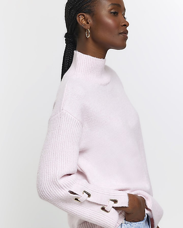 Pink cuff detail jumper