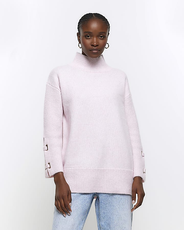 Pink cuff detail jumper