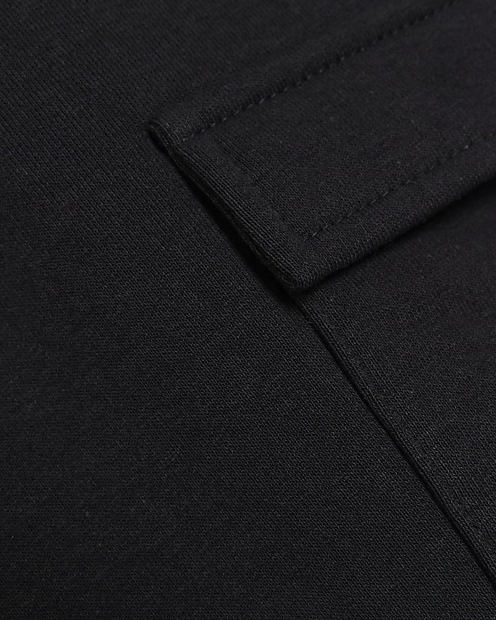 Black wide leg cargo joggers
