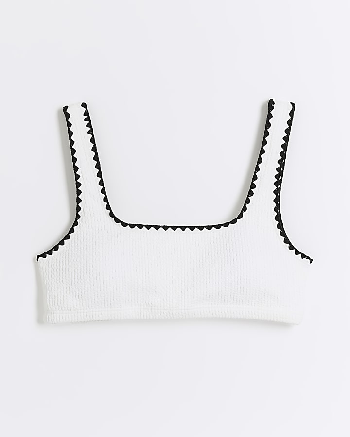 Cream crinkle Cami Bikini Top