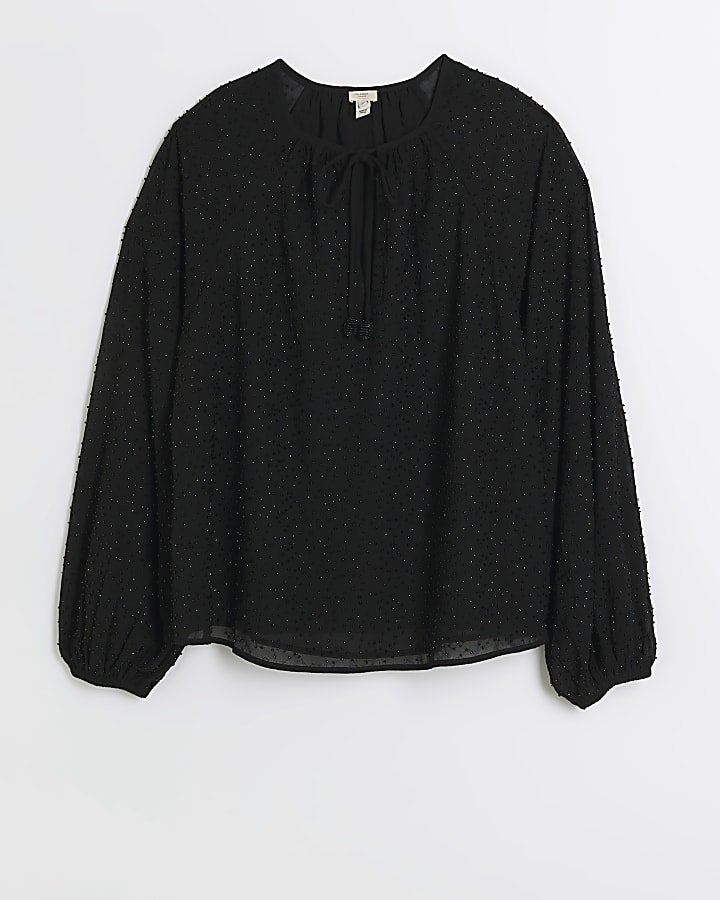 Black pearl long sleeve blouse