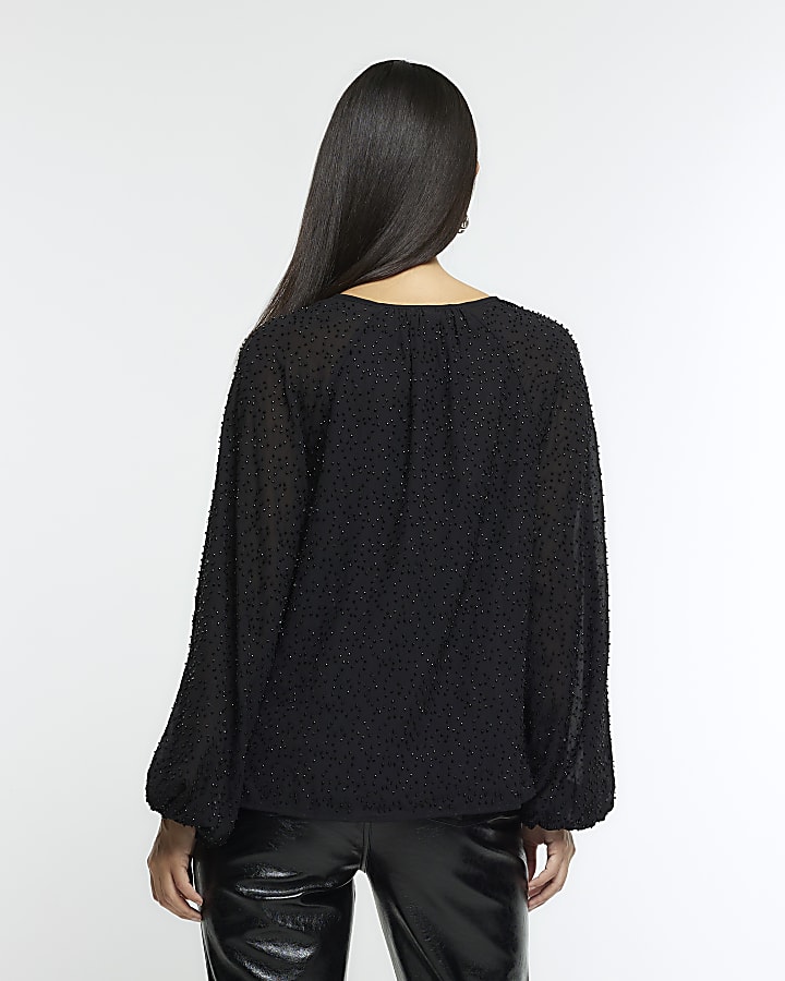 Black pearl long sleeve blouse