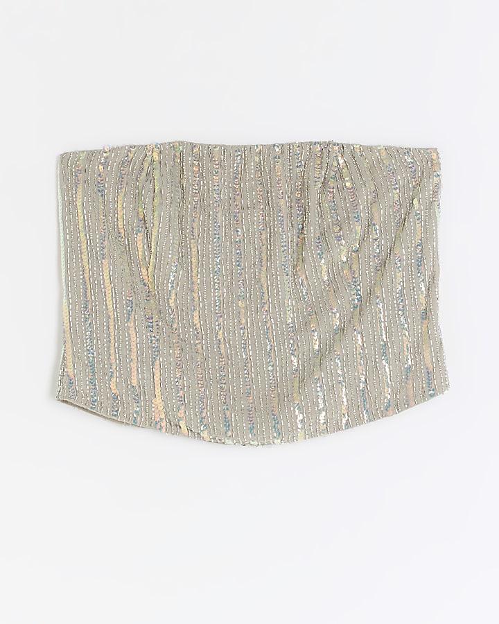 Gold sequin bandeau top