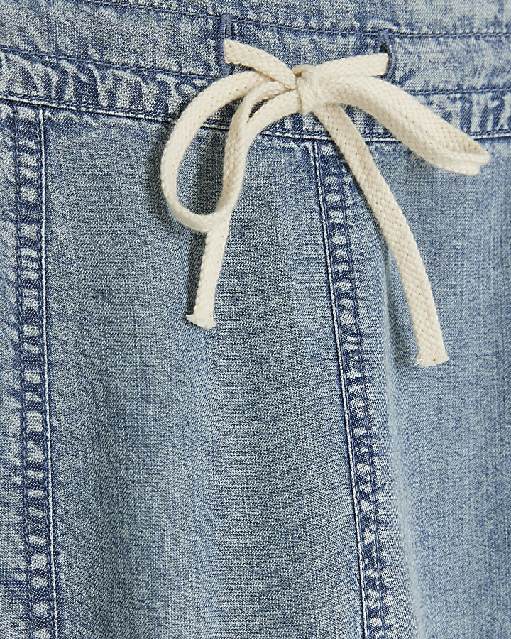 Blue lyocell cuffed joggers