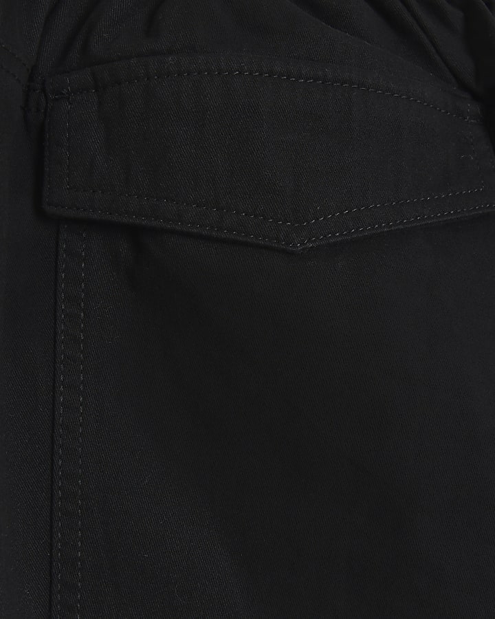 Black belted utility cargo trousers