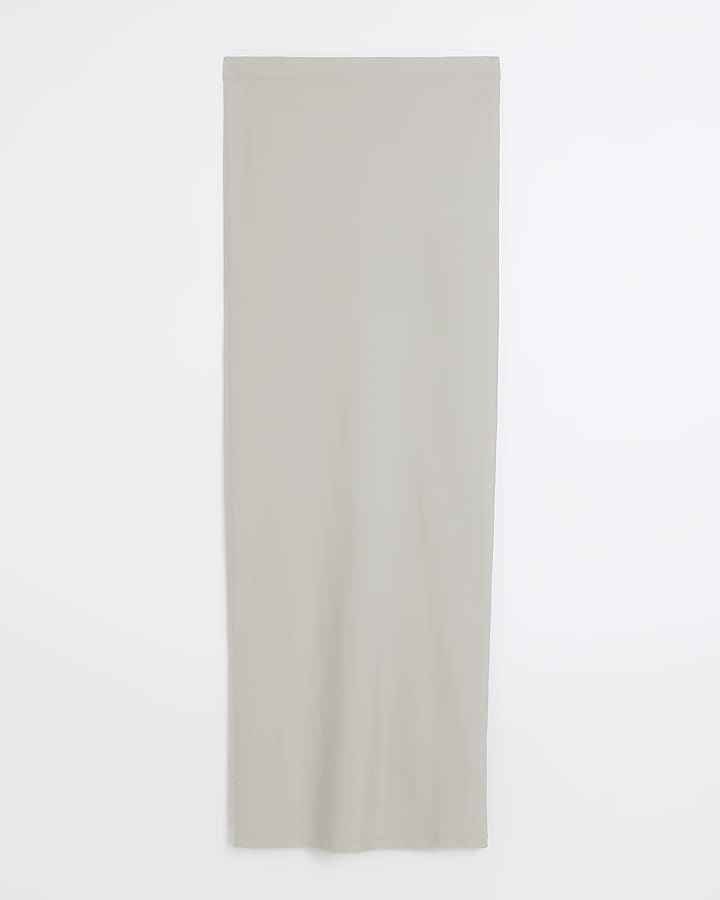 Grey split hem maxi skirt