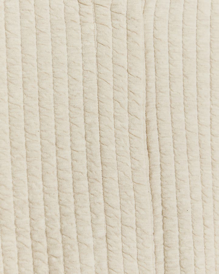 Cream quilted bomber sweatshirt
