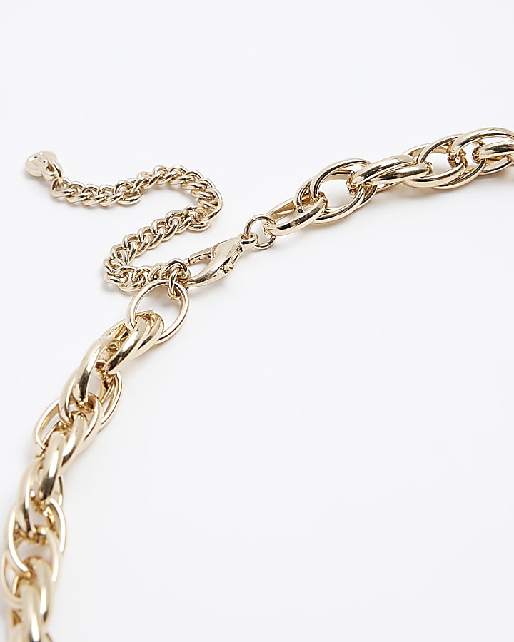 Gold chunky chain link necklace