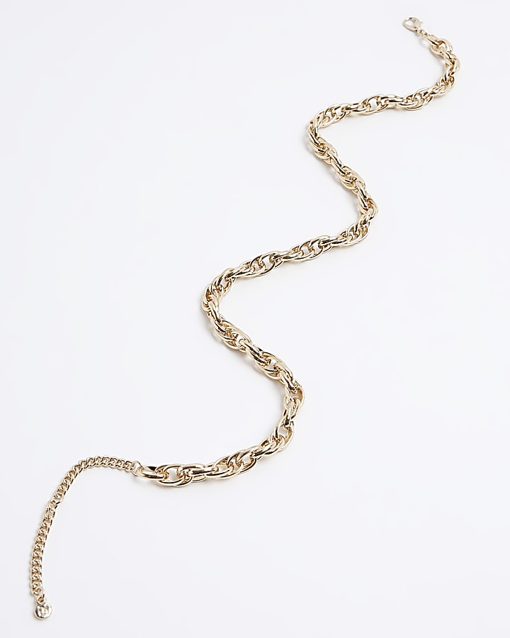 Gold chunky chain link necklace