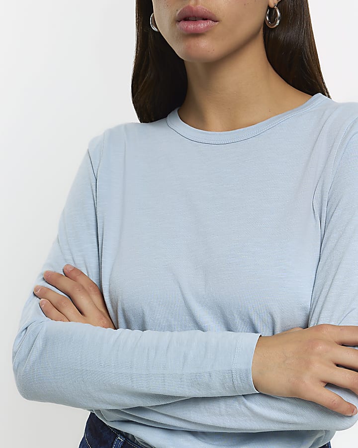 Blue long sleeve t-shirt