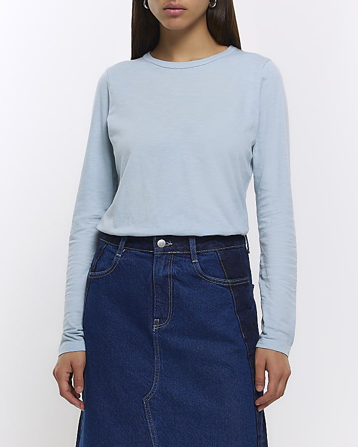 Blue long sleeve t-shirt