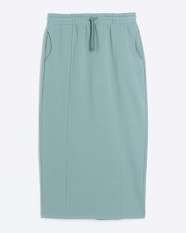 Blue sweat midi skirt