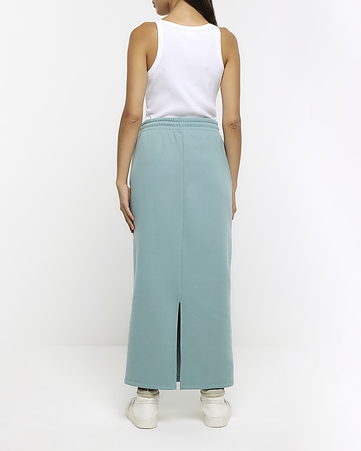 Blue sweat midi skirt