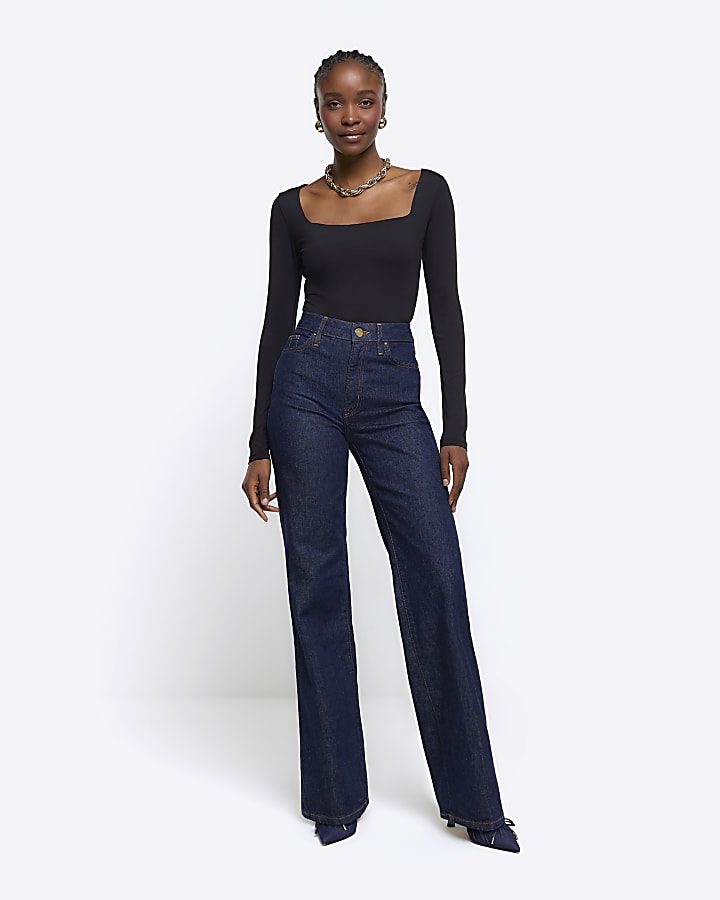 High waisted long leg jeans hotsell