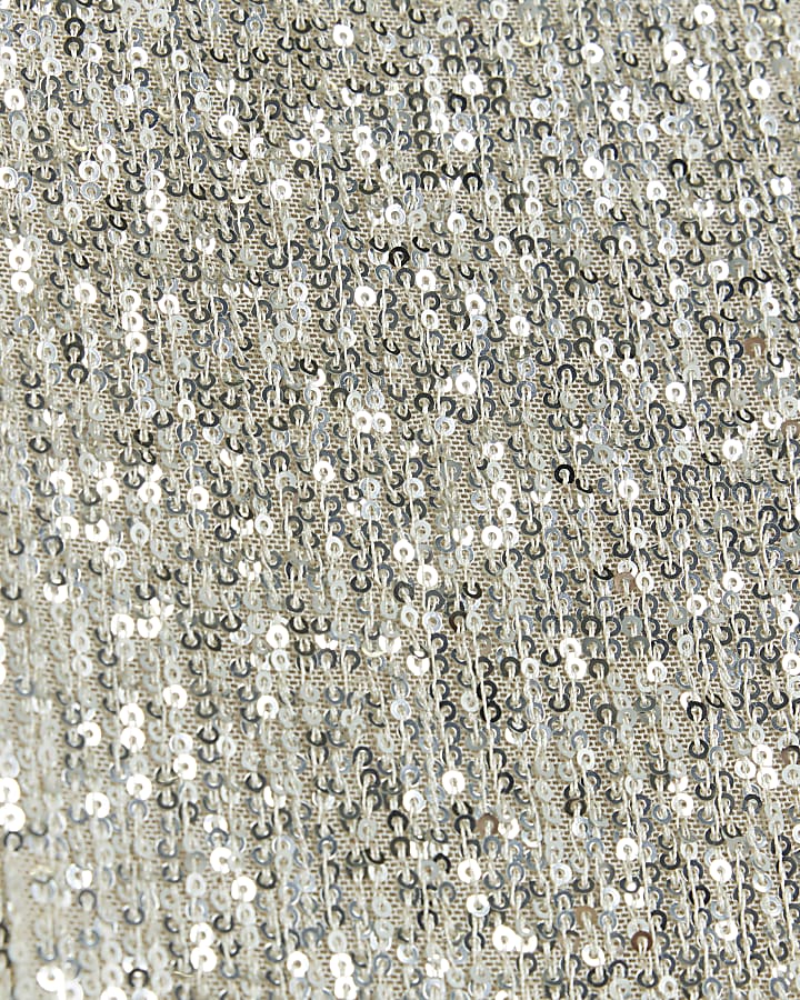 Silver sequin shift mini dress