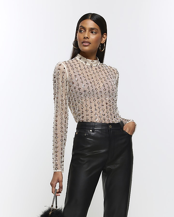 River island sequin tops on sale