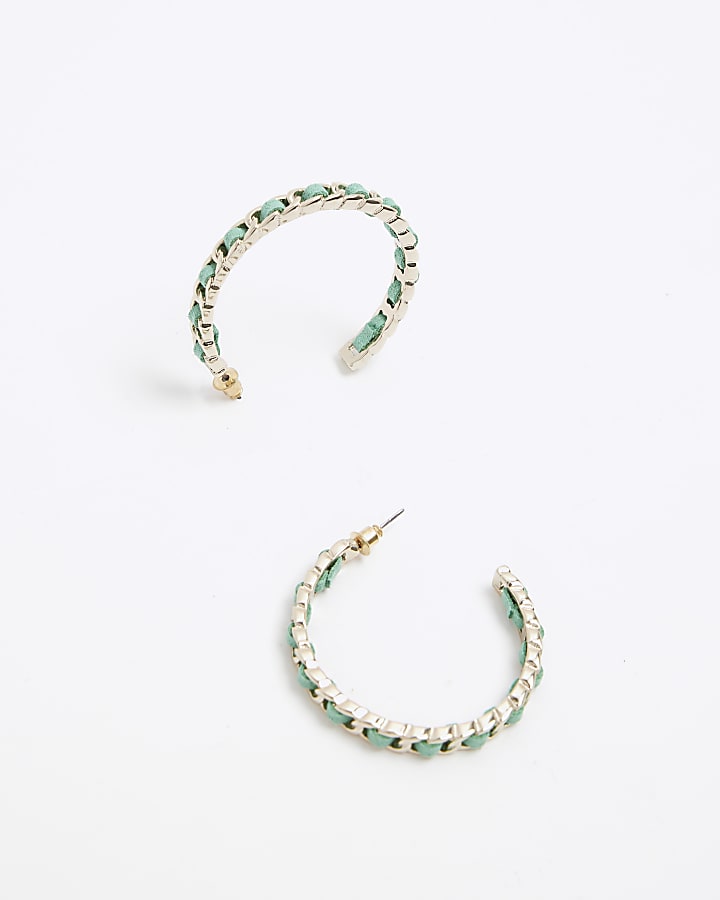 Blue velvet hoop earrings