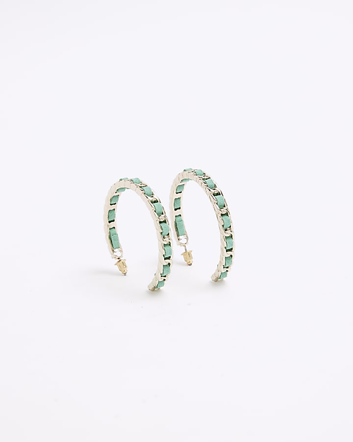 Blue velvet hoop earrings