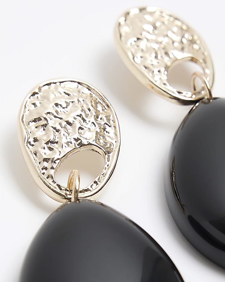 Black diamante drop earrings